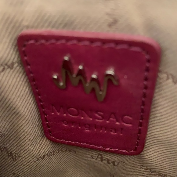 Monsac Original Raspberry Leather Handbag - Picture 3 of 3